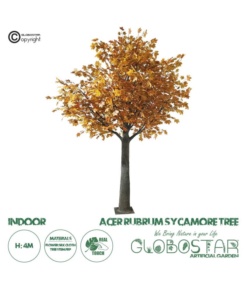 GloboStar® Artificial Garden ACER RUBRUM SYCAMORE TREE 20437 Τεχνητό Διακοσμητικό Δέντρο Κόκκινος Σφένδαμος Υ400cm